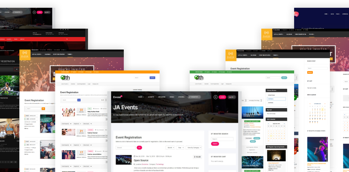 Joomla events registration themes and templates